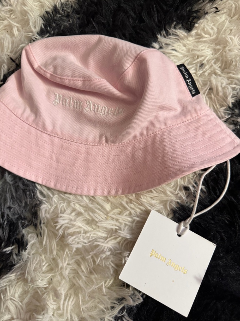 Palm Angels Kids Light Pink Embroidered Bucket Hat